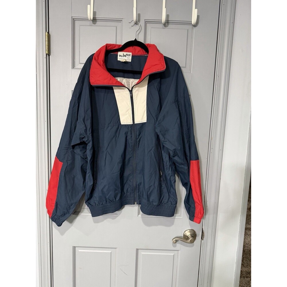 Vintage 80’s 90’s Truwest Tru West Indiana Swimming Jacket Men’s Size XL